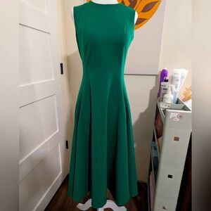Calvin Klein Scuba Crepe Fit and Flare Midi Dress, size 2